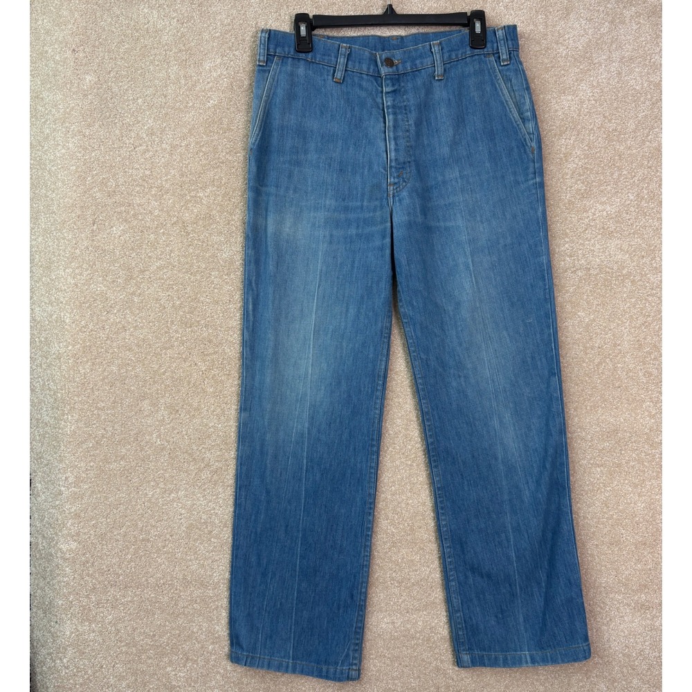 Vintage 1970s LEVI'S Orange Tab Bell Bottom Jeans 32X28 Blue Flare